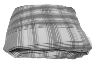 UGG King Size Flannnel Gray Plaid Fitted Sheet Only 100% Cotton Cabin Ranch - Picture 1 of 8