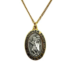 Vintage Anson 1981 St. Christopher Medaille katholisch religiös 18" Halskette - Bild 1 von 10