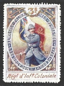 France DELANDRE Vignette label 3e Régiment d'Infanterie Coloniale Fine H - Picture 1 of 2