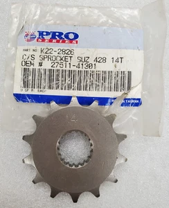 K22-2826 LEMANS PRO SERIES STEEL FRONT SPROCKET 428 PITCH 14 TOOTH SUZUKI DR,RM - Picture 1 of 5