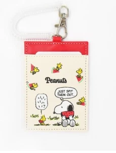 Peanuts Snoopy flat pass case card pocket case watermelon Woodstock - Picture 1 of 6