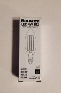 LED Chandelier Bulb 776691, 120V, 4W, Bulbrite, E12 Base, Clear, 10,000 hour - Picture 1 of 5
