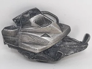 Vintage 1978 Bergamot Brass Works Snow Mobile Cut Out Gürtelschnalle Made in USA - Bild 1 von 5