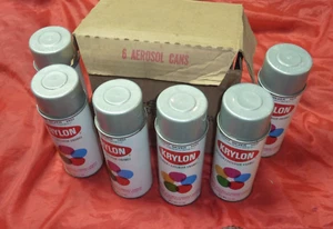Vintage Krylon 1401 Bright Silver Spray Paint cans CASE of 6 Borden - Picture 1 of 9