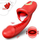 Rose Vibrater G Spot Dildo Clit Licking Tongue Sucking Vibrator Women Sex Toys