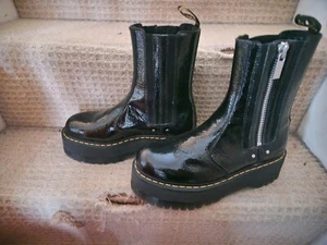 Dr Martens 2976 Max High Ankle Platform Quad Chelsea Boots Black Leather Uk 8 - Picture 1 of 5