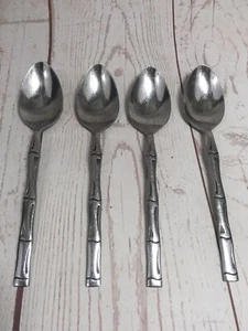 Royal Suprema Stainless Flatware BAMBOO set of 4 Soup Spoon Korea Vintage  - Picture 1 of 4