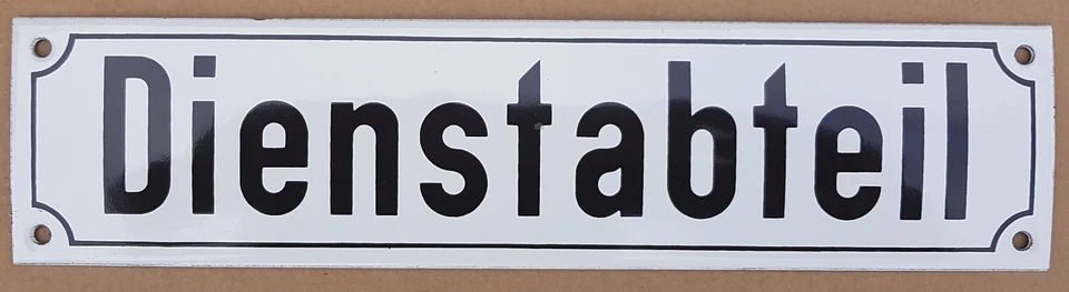 Dienstabteil Bahnschild DB Bahn Bundesbahn Waggon Email Emaille Schild - Bild 1 von 1