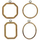 4 Pcs/Set Circle Oval Cross Stitch Hoop Ring, Embroidery Hoops Imitated Wood ...