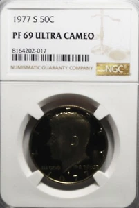 1977 S 50c Kennedy Half Dollar NGC PF69 Ultra Cameo Proof San Francisco - Picture 1 of 2