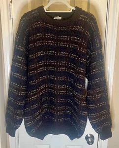 VTG Bonner Ireland Hand Loomed Wool Sweater Mens XL Chunky Fisherman Brown - GUC - Picture 1 of 9