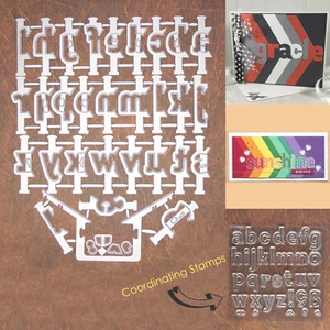 Layering Alphabet Cutting Dies & Stamp Set – Lowercase Letters Punctuation Cards - Picture 1 of 7