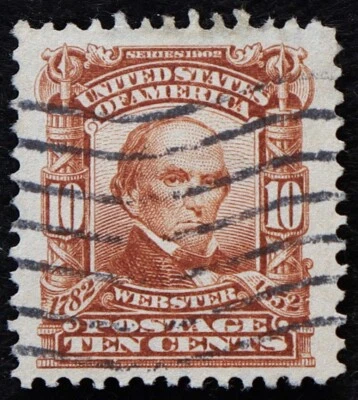 U.S. Used Stamp Scott #307 10c Webster. XF Jumbo. A Gem! - Image 1 of 2