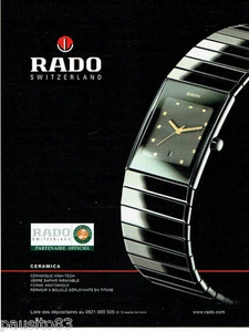 PUBLICITE ADVERTISING 096 2002 montre Rado ceramica Roland Garros - Picture 1 of 1