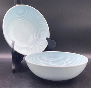 Royal Doulton Gordon Ramsay Maze 7" Bowls Teal Blue Stoneware Set of 2 - Picture 1 of 2