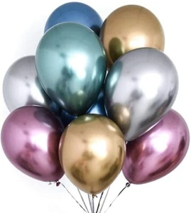 Globos cromados de 12" pulgadas brillantes cumpleaños, aniversario, globos de fiesta guirnalda de grado - Imagen 1 de 88