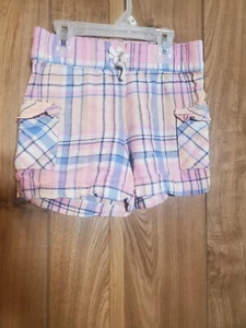 WONDER NATION Girls Size S (6-6X) Pull-On Drawstring Linen Shorts • Fruit Khaki - Picture 1 of 4