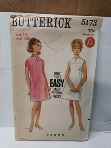 BUTTERICK SEWING PATTERN #5163 Misses One-Piece Dress Size 14 -Uncut FF- - Picture 1 of 5