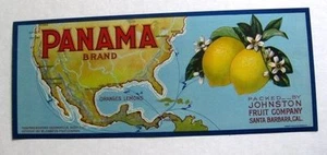 Rare 1912 Panama Lemons Fruit Crate Label Half Size ! - Picture 1 of 1