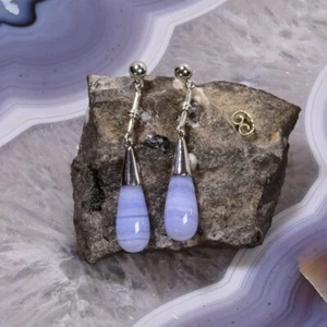 Chalcedon Ohrring, 925er Silber, Edelstein Ohrring (760) - Bild 1 von 1