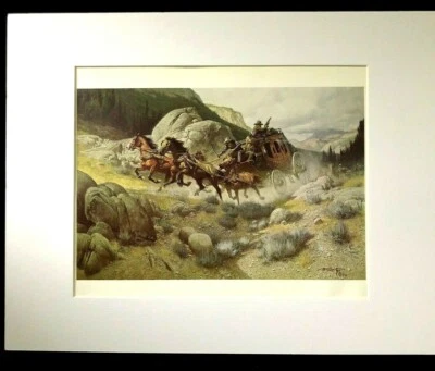 Frank C McCarthy "The Attempt on the Stage" 11 x 14 Matted Western Print - Image 1 of 3