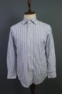 Etro Milano White 100% Cotton Striped Long Sleeve Button Down Shirt Size 41 - Picture 1 of 18
