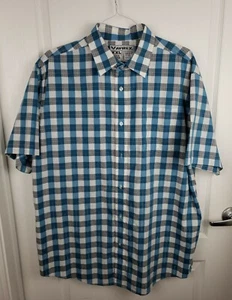 Avirex Men's Blue Plaid Shirt Short Sleeve Button Up Plaid Size 2XL - Bild 1 von 11