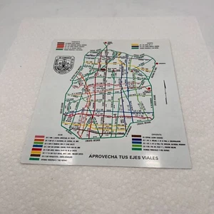 MEXICO CITY METRO (SUBWAY) GUIDE MAP VINTAGE PLASTIC 6.5X7.5" - Picture 1 of 8