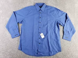 Henry Jacobson Mens XL Long Sleeve Shirt Button Up Blue Plaid Cotton NWOT - Picture 1 of 13