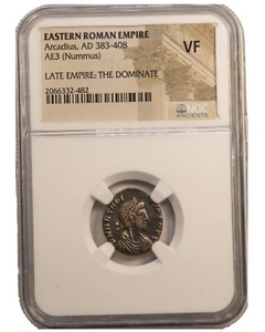 NGC VF Roman AE3 of Arcadius ( AD383 - 408 ) NGC Ancients Certified VERY FINE - Picture 1 of 3
