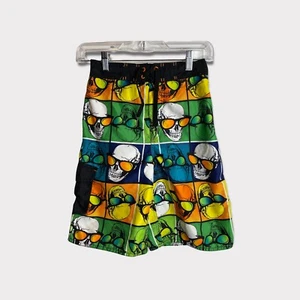 Joe Boxer Skull Swimming Shorts Trunks Boys Size Large 10-12 Skeleton Beach - Picture 1 of 7