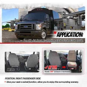 US For 1997-2024 Ford Econoline E150 E250 E350 E450 PASSENGER SEAT SWIVEL 360° - Picture 1 of 17
