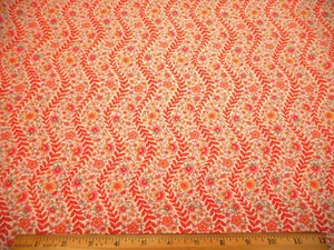 30s Reproduction Fabric By The Yard Pink Yellow Red Green Floral White Cotton #C - Picture 1 of 2