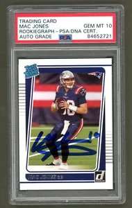 Mac Jones Signed 2021 Donruss RC Card # 255 (PSA) Rookie New England Patriots - Picture 1 of 2