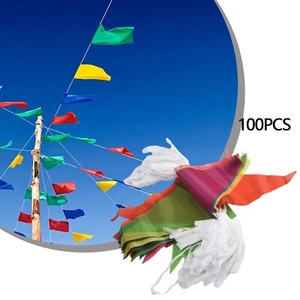 Decoración Exterior 50M Brillante Multicolor Triángulo Bandera Fiesta Bunting Fiesta - Imagen 1 de 24