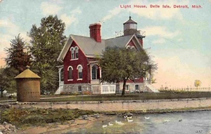 Leuchtturm Belle Isle Detroit Michigan 1910c Postkarte - Bild 1 von 2