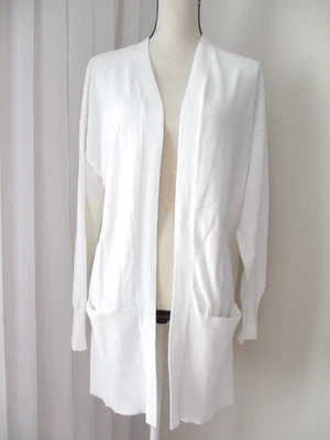 Cárdigan Suéter Woman Within Marfil 18/20 L Marfil Top Abierto Tejido Suave Encubrimiento NUEVO Foto 1 de 4