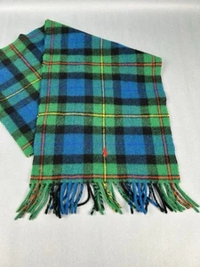 Polo Ralph Lauren Green & Blue Plaid Wool Scarf with pony 11.5" x 60" - Picture 1 of 1