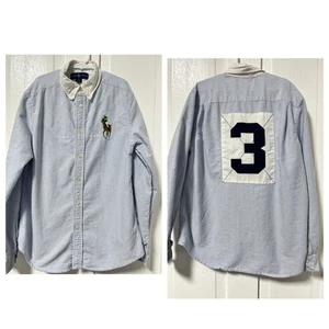 Ralph Lauren blau-weiß gestreiftes Oxford Big Pony Polo Button Down Hemd L  - Bild 1 von 8