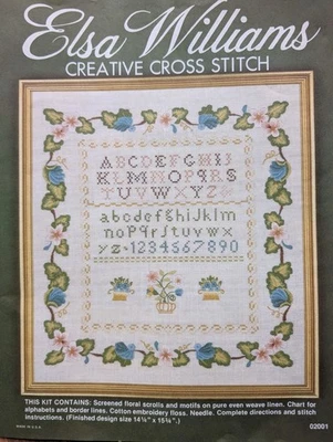 Vtg Elsa Williams Sturbridge Sampler 02001 Cross Stitch Kit Alphabet OPEN - Image 1 of 4