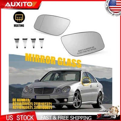 Par de espejos retrovisores de cristal derecho izquierdo punto ciego térmico para Mercedes Benz E320 E350 E550 Foto 1 de 4