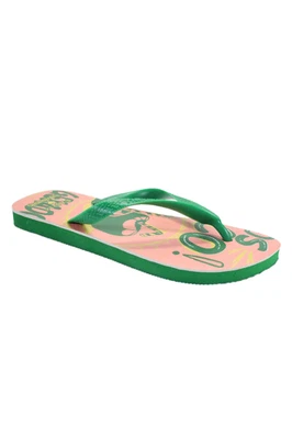 Sandalias chanclas Havaianas para mujer con tiras en T de goma rosa/verde talla 10 Foto 1 de 4
