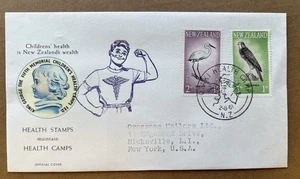 1961 New Zealand FDC • Heron & Hawk Health Stamps • Otaki Health Camp - Picture 1 of 6