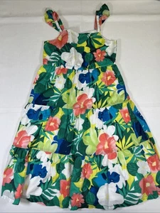 Gymboree Girls Tropical Floral Maxi Cotton Lined Sundress Size 5 EUC - Picture 1 of 7