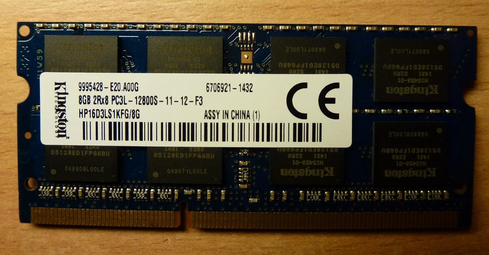 8GB KIngston PC3L-12800S Notebook Speicher - Bild 1 von 1