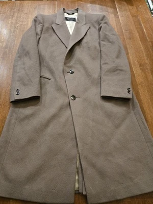 Pierre Cardin Couture Men’s Wool Overcoat Brown Taupe 40–42  Vtg. USA Made - Image 1 of 4
