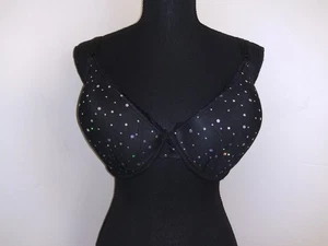 Smart and Sexy Black Sparkle Underwired Bra Size 38 D Style #SA576 - Picture 1 of 7