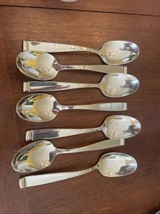 Juego de 7 cucharas de sopa FORTE de acero inoxidable Oneida usadas - Imagen 1 de 3