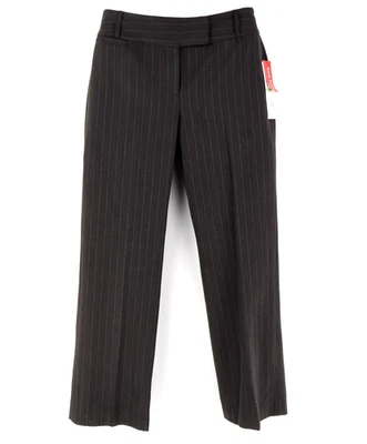 Rafaella Dress Pants Womens 8P Dark Gray Striped Easy Care Classic Fit NEW $72 - Image 1 of 4