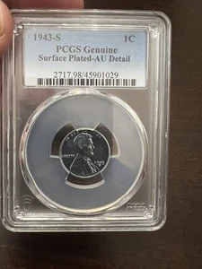 1943-S GEM AU Lincoln Steel War Wheat Penny Cent San Francisco Mint - Picture 1 of 6